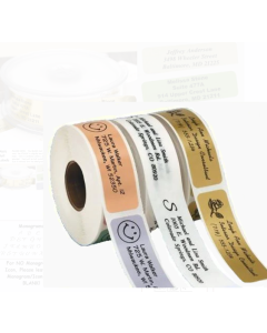 Adress Label 1-31/32" x 1-3/16" WITH LOGO and 4 lines text
